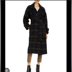 Vince Dark Plaid Trench Coat